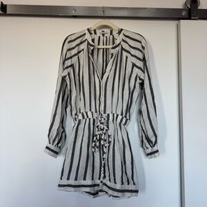 Elegant Striped Black and White Romper